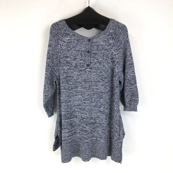 Lane Bryant Scoop Neck Tunic Sweater Women's Plus Size 18/20 Knit Hi-Lo Buttons - Picture 6 of 13